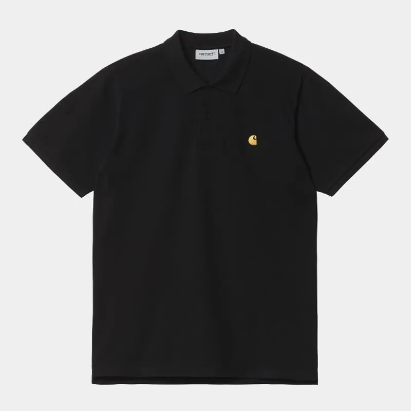 Carhartt WIP Chase Pique Polo - Black/Gold