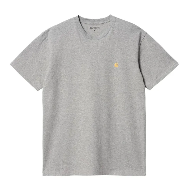 Carhartt WIP Chase T-Shirt - Grey Heather/Gold