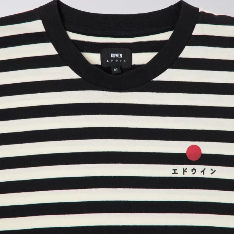 Edwin Basic Stripe T-Shirt - Black/White -2