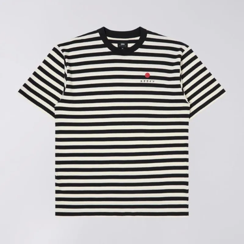 Edwin Basic Stripe T-Shirt - Black/White 
