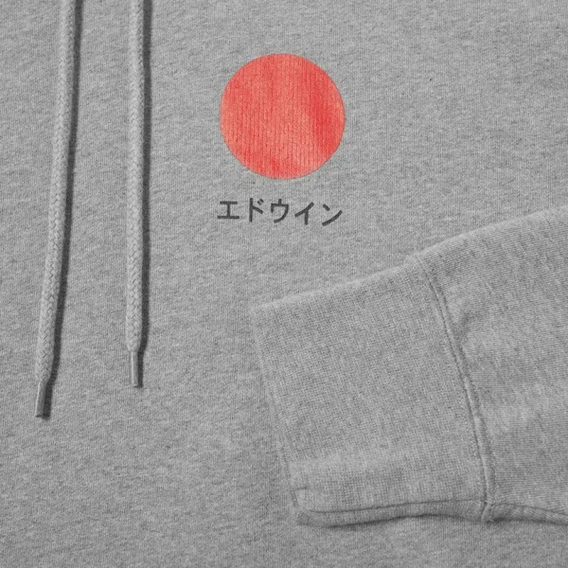 Edwin Japanese Sun Hoodie Sweat - Mid Grey Marl-2