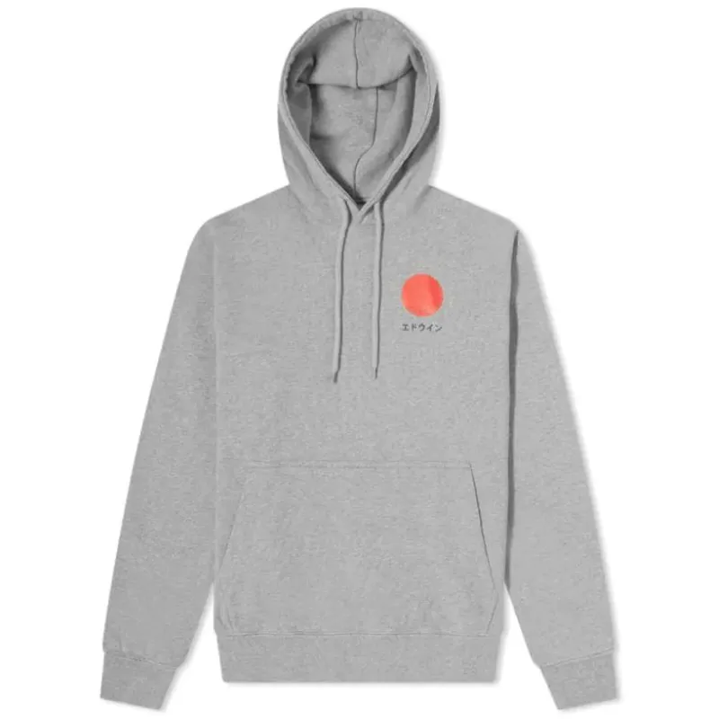 Edwin Japanese Sun Hoodie Sweat - Mid Grey Marl
