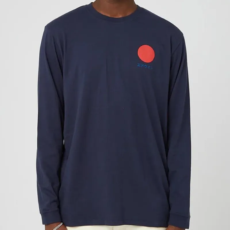 Edwin Japanese Sun LS T-Shirt - Navy Blazer 