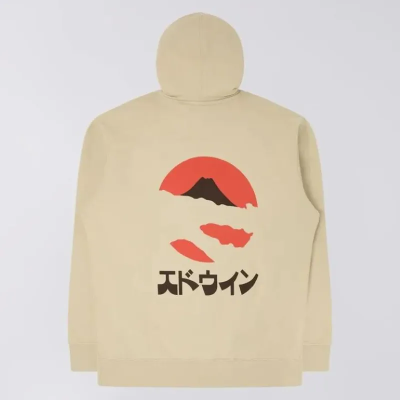 Edwin Kamifuji Hoodie Sweat - Abbey Stone -1