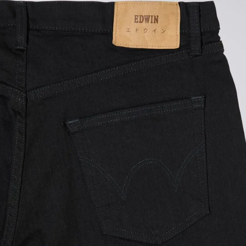 Edwin Regular Tapered Kaihara Stretch - Black Rinsed-3