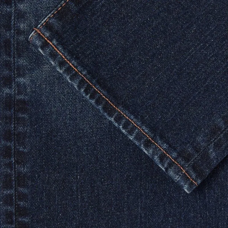 Edwin Slim Tapered Kaihara Pure Indigo Stretch Denim - Blue Mid Dark Used-3