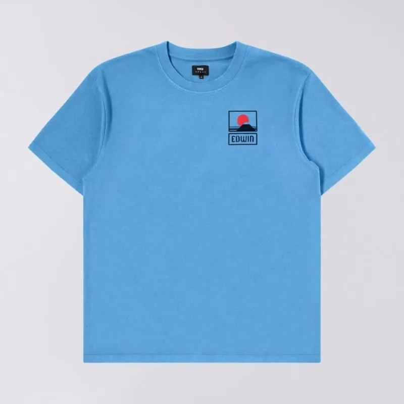 Edwin Sunset On Mt Fuji T-Shirt - Parisian Blue