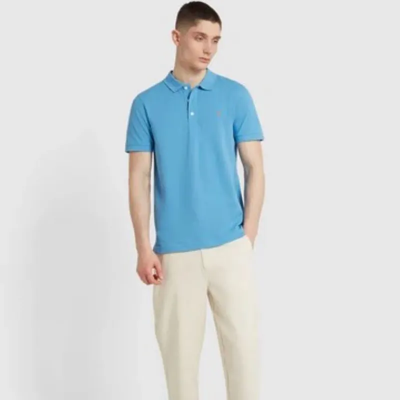 Farah Blanes Polo Shirt - Arctic Blue-1
