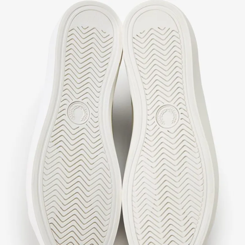 Fred Perry Baseline Leather - Warm Grey/Brick-5