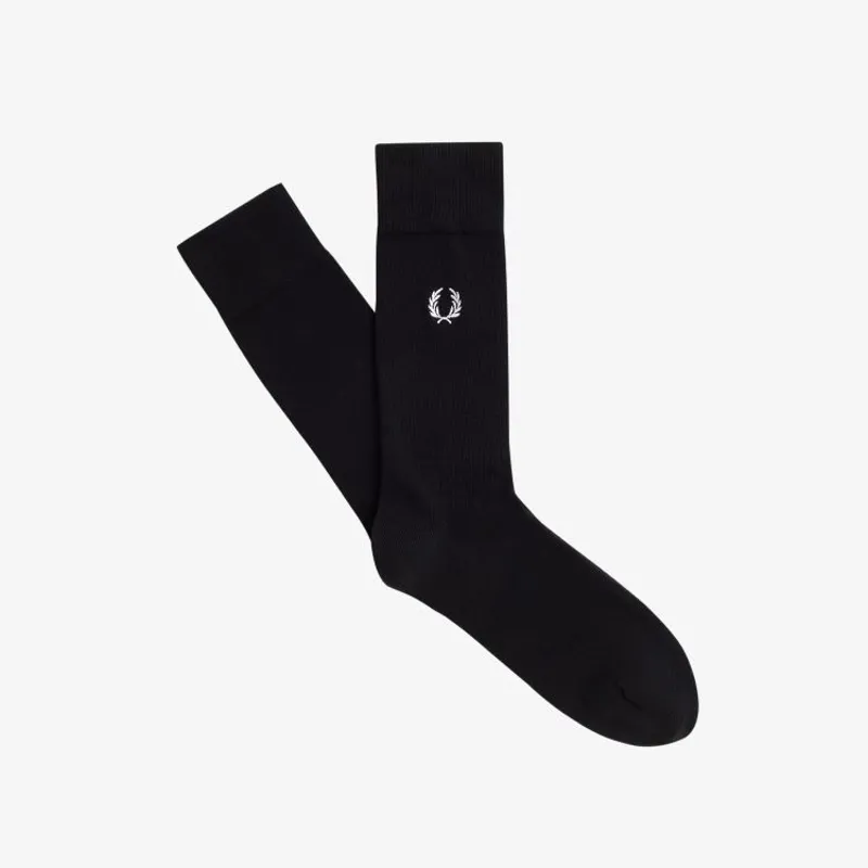 Fred Perry Classic Laurel Wreath Socks - Black/Snow White