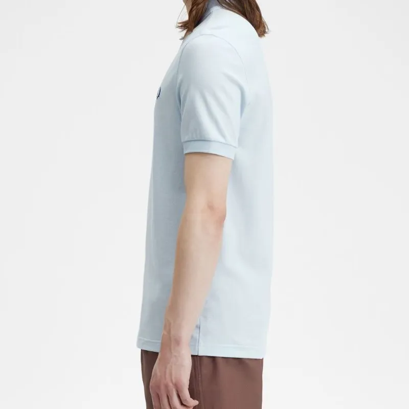 Fred Perry Plain Polo Shirt M6000 - Light Ice/Midnight Blue-4