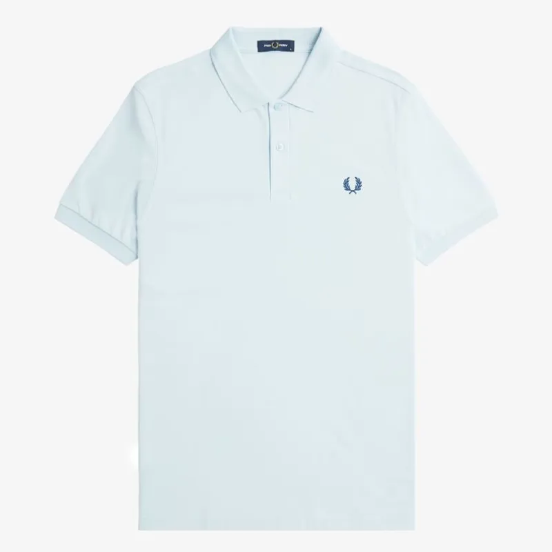 Fred Perry Plain Polo Shirt M6000 - Light Ice/Midnight Blue