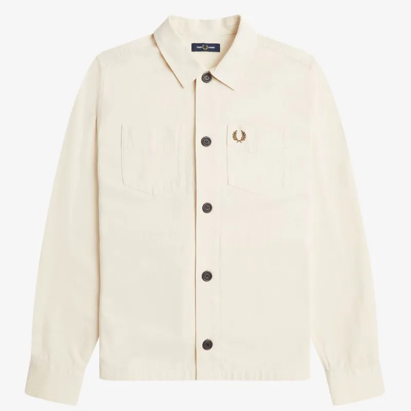 Fred Perry Twill Overshirt - Ecru