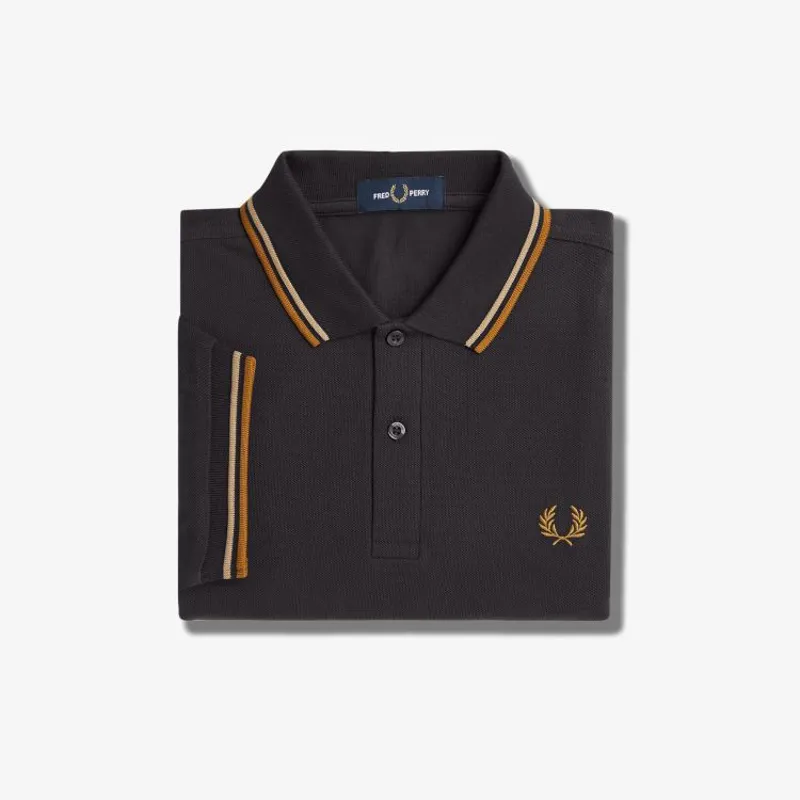 Fred Perry Twin Tipped Polo Shirt M3600 - Anchor Grey/Warm Stone/Dark Caramel-2