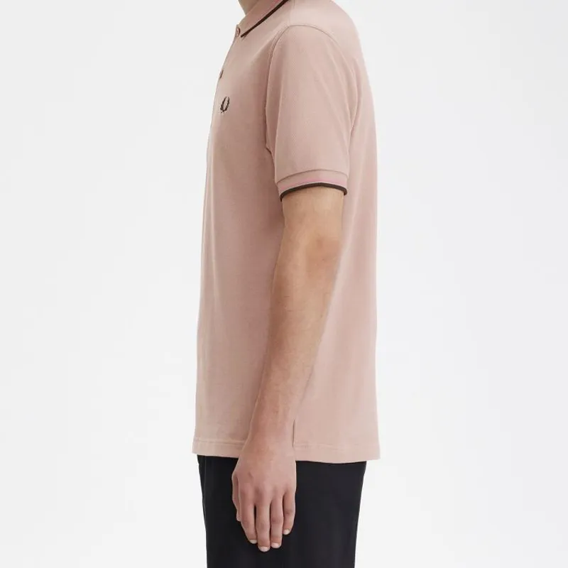 Fred Perry Twin Tipped Polo Shirt M3600 - Dark Pink/Dusty Rose/Black-2