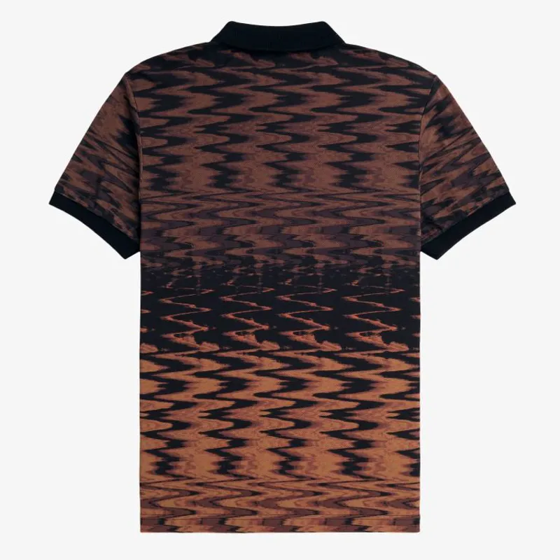 Fred Perry Wave Graphic Polo Shirt - Black-1