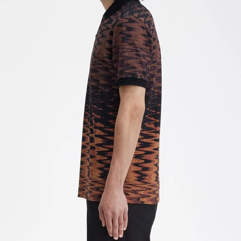 Fred Perry Wave Graphic Polo Shirt - Black-3