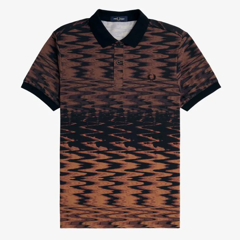Fred Perry Wave Graphic Polo Shirt - Black