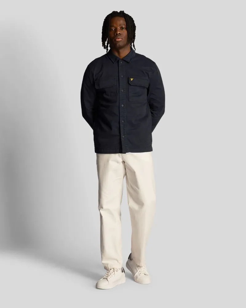 Lyle and Scott Garment Dyed Overshirt - Dark Navy-1