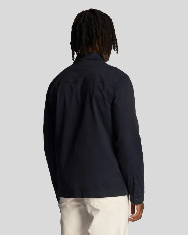 Lyle and Scott Garment Dyed Overshirt - Dark Navy-2