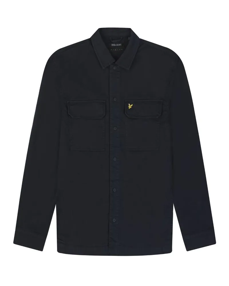 Lyle and Scott Garment Dyed Overshirt - Dark Navy-4