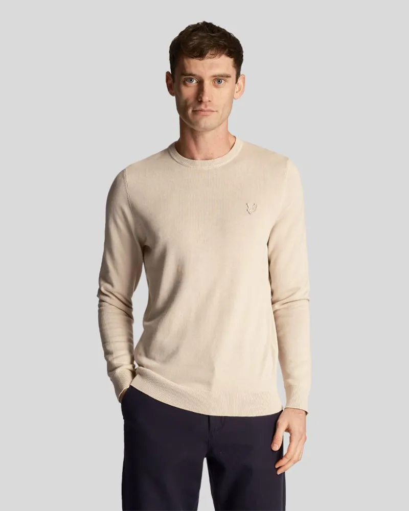 Lyle and Scott Tonal Eagle Crew Neck Jumper - Cove