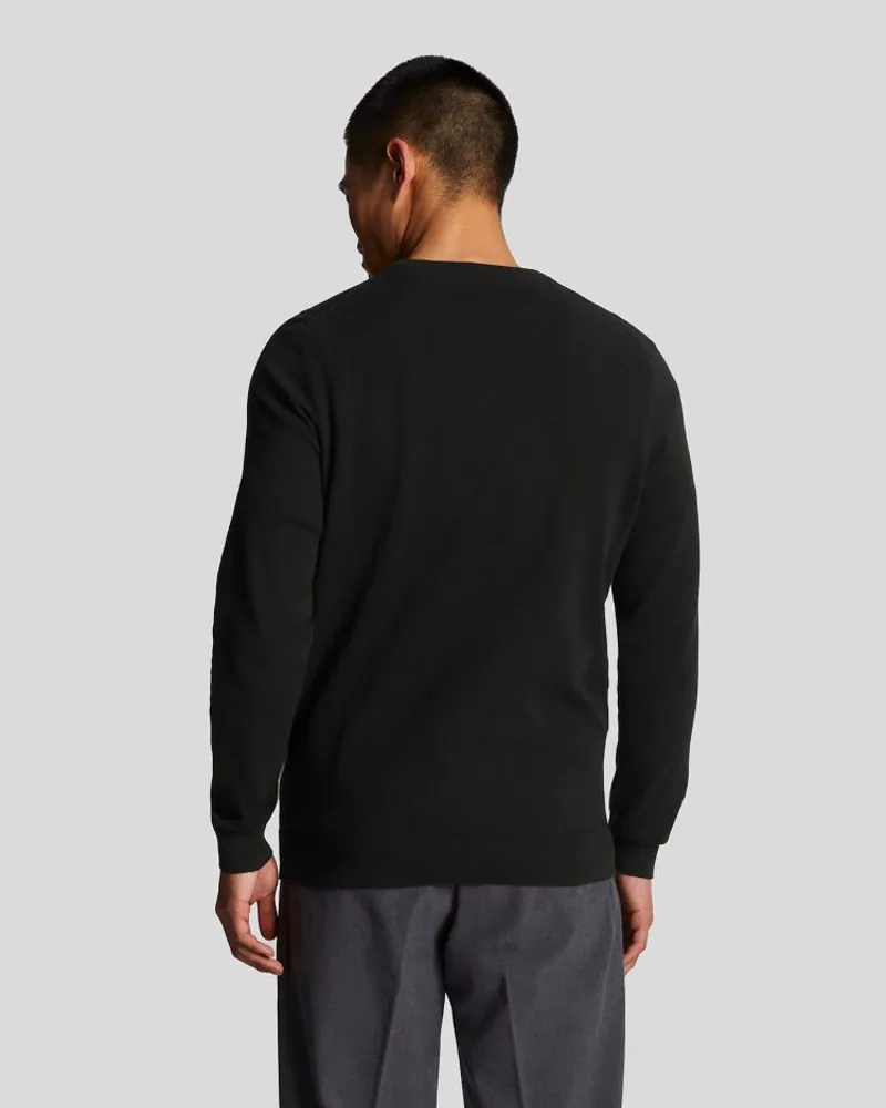Lyle and Scott Tonal Eagle Crew Neck Jumper - Jet Black-2