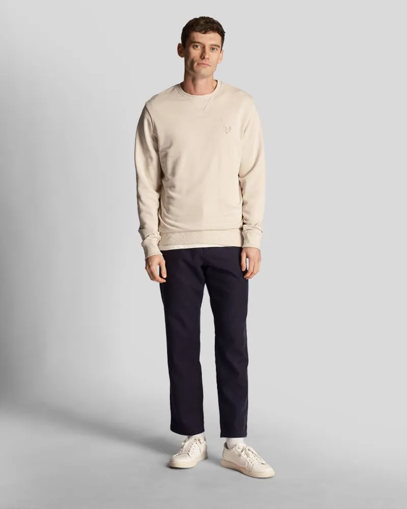 Lyle and Scott Tonal Eagle Crew Neck Sweat - Cove-1