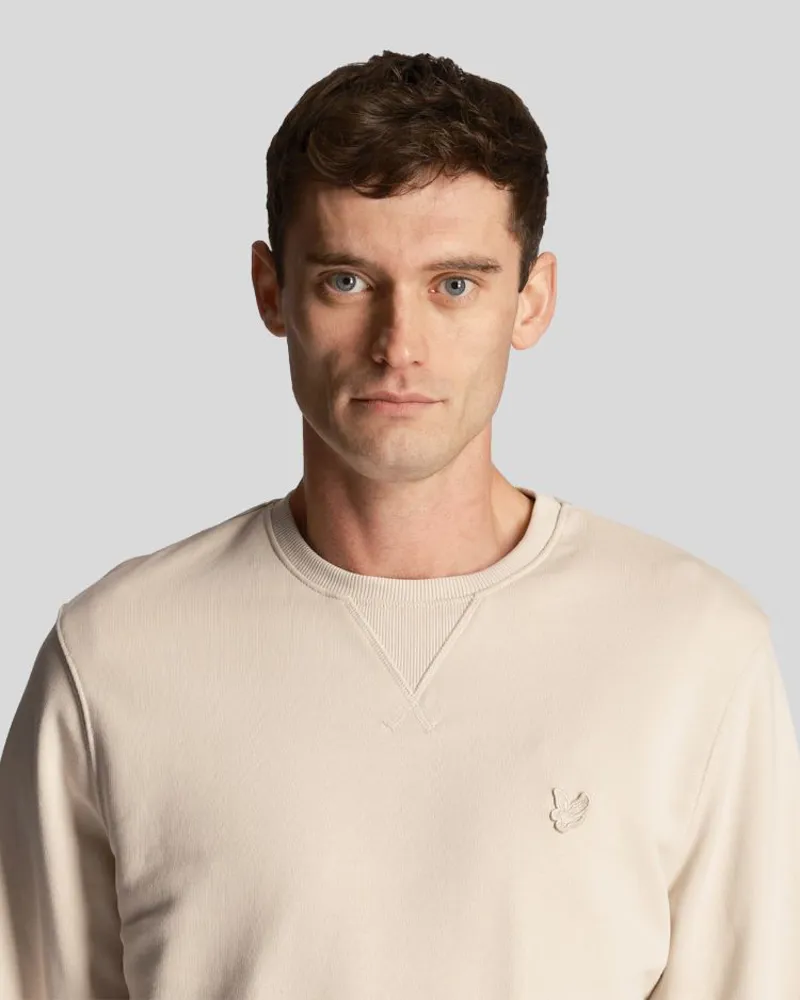 Lyle and Scott Tonal Eagle Crew Neck Sweat - Cove-3