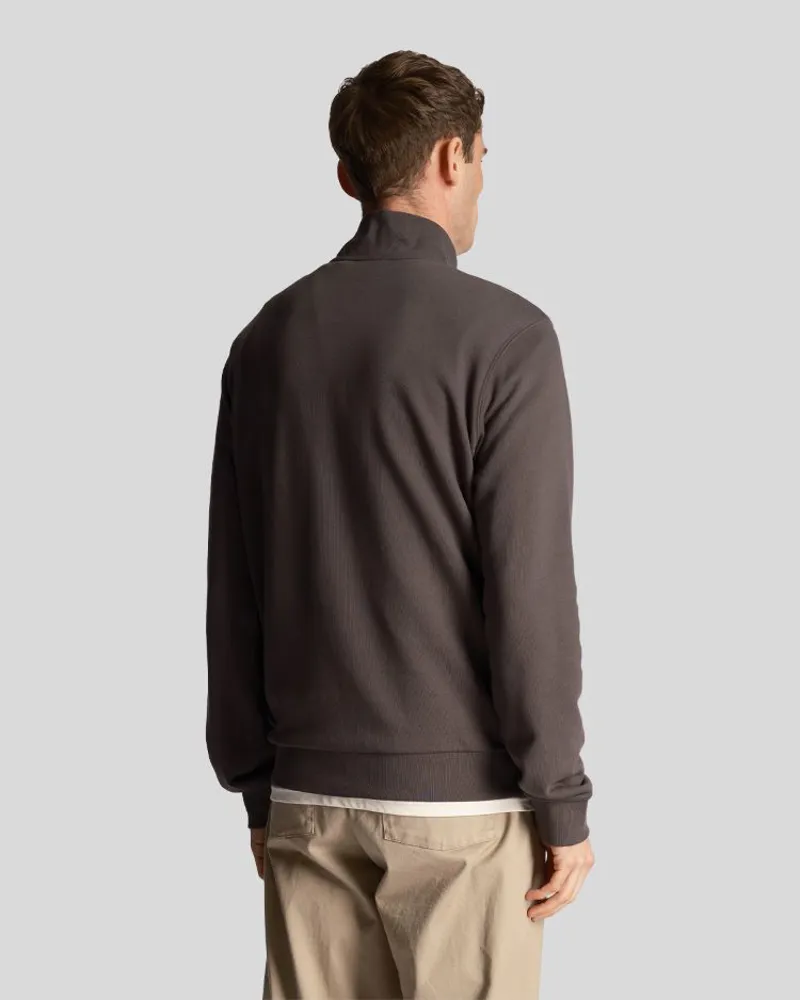 Lyle and Scott Tonal Eagle Quarter Zip Sweat - Gunmetal-2