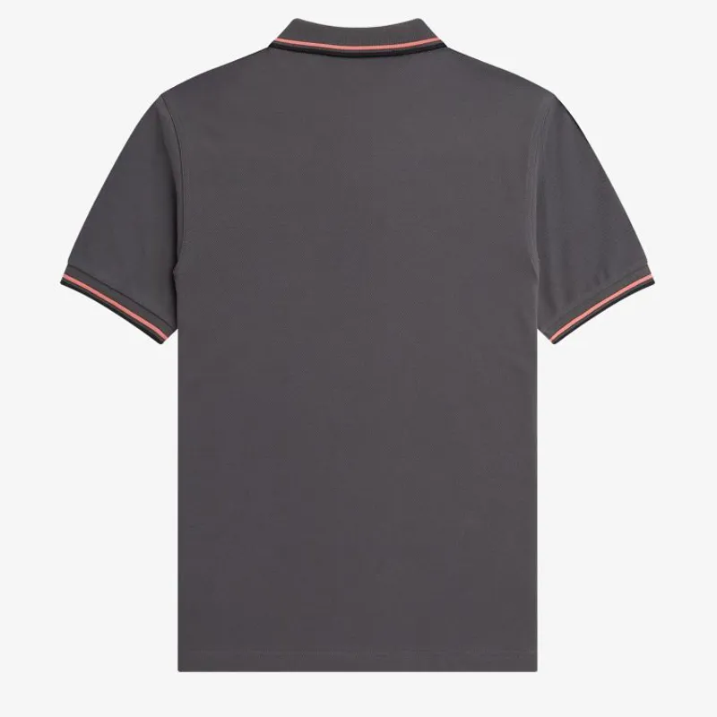 Fred Perry Twin Tipped Polo Shirt M3600 - Gunmetal/Coral Heat/Black-1