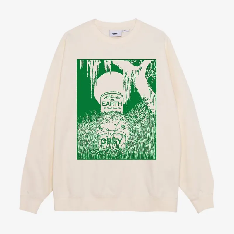 OBEY Here Lies The Earth Sweatshirt - Unbleached