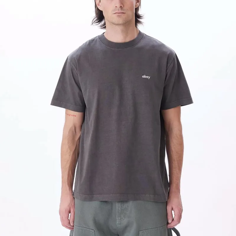 OBEY Lowercase Pigment T-Shirt - Pigment Digital Black-1