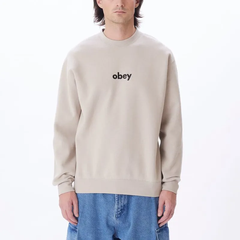 OBEY Lowercase Sweatshirt Silver Grey
