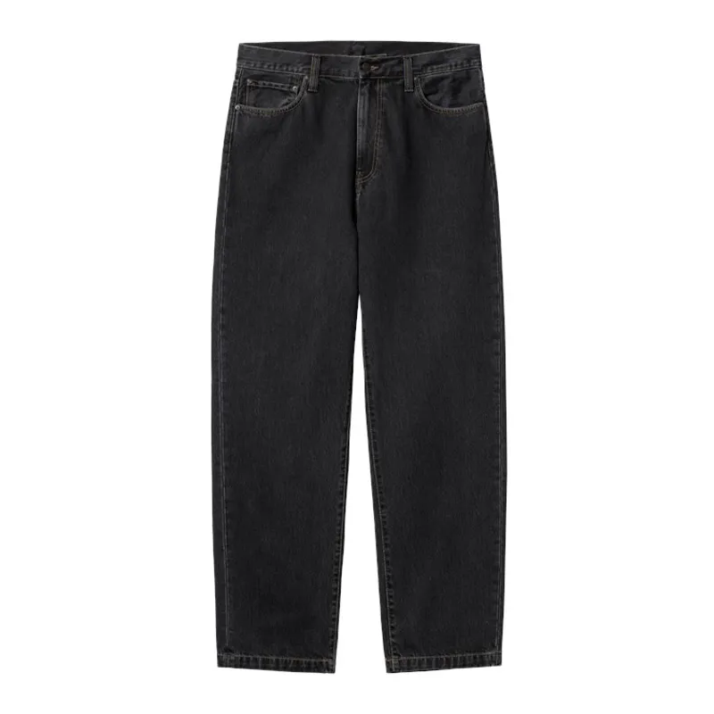 Carhartt WIP Aaron Pant - Black Stone Washed-1