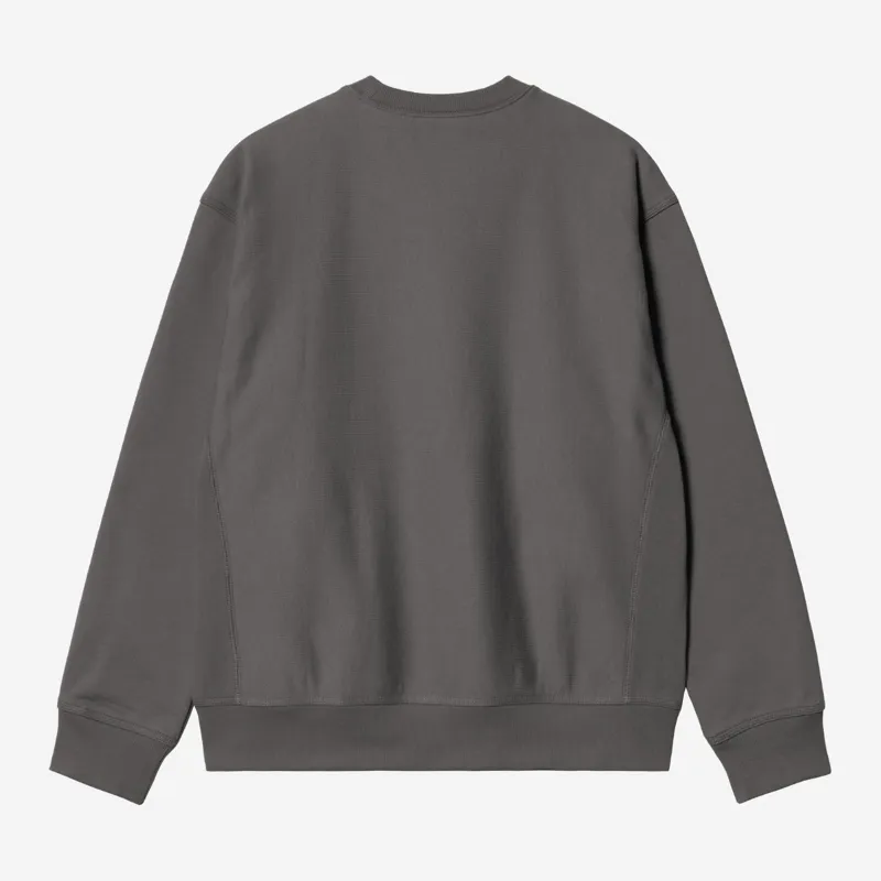 Carhartt WIP American Script Sweat - Graphite-1