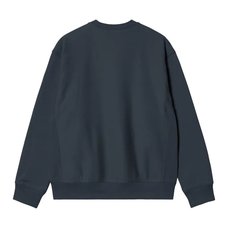 Carhartt WIP American Script Sweat - Deep Night-1