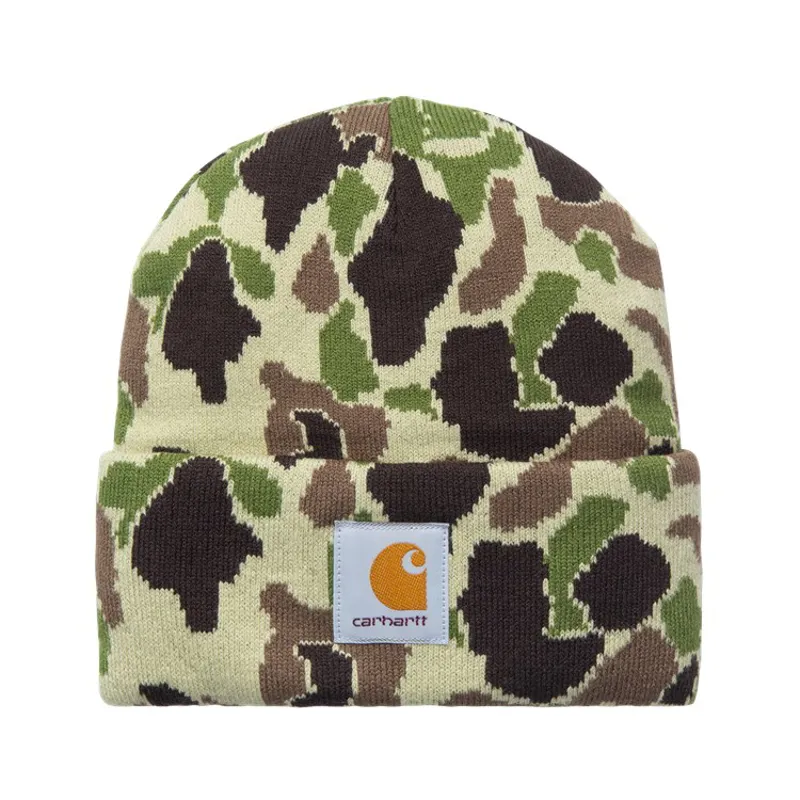 Carhartt WIP Camo Duck Beanie - Camo Duck Jacquard - Green