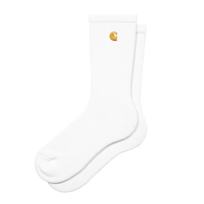 Carhartt WIP Chase Socks - White/Gold