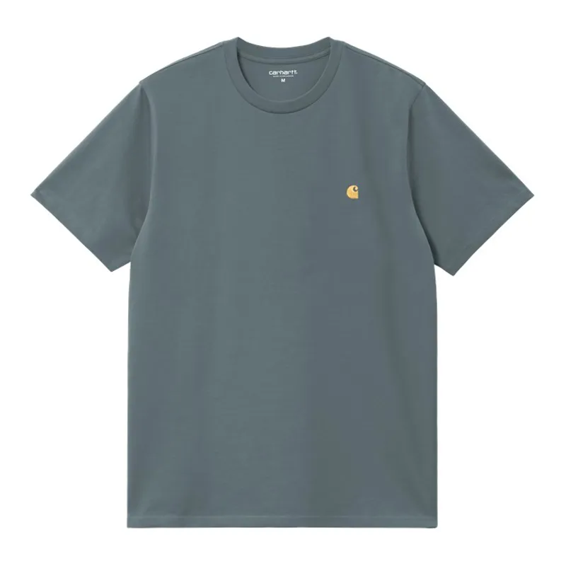 Carhartt WIP Chase T-Shirt - Cozy Blue/Gold