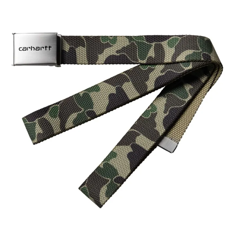 Carhartt WIP Clip Belt Chrome - Camo Duck/Green