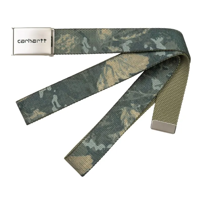 Carhartt WIP Clip Belt Chrome - Camo Combi Green