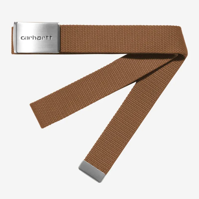 Carhartt WIP Clip Belt Chrome - WIP H Brown