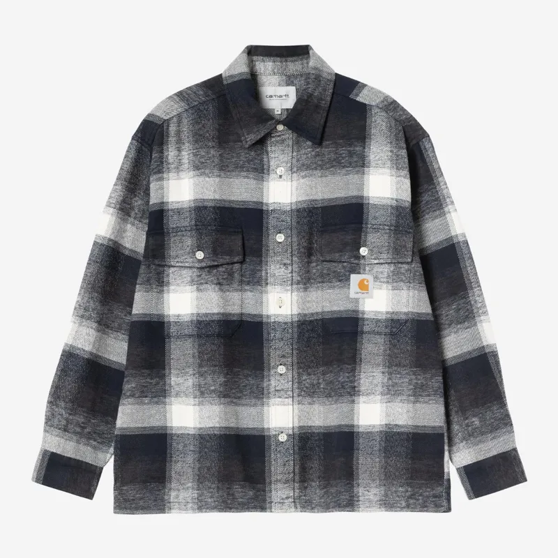 Carhartt WIP Esterson Shirt Esterson Check - Dark Navy