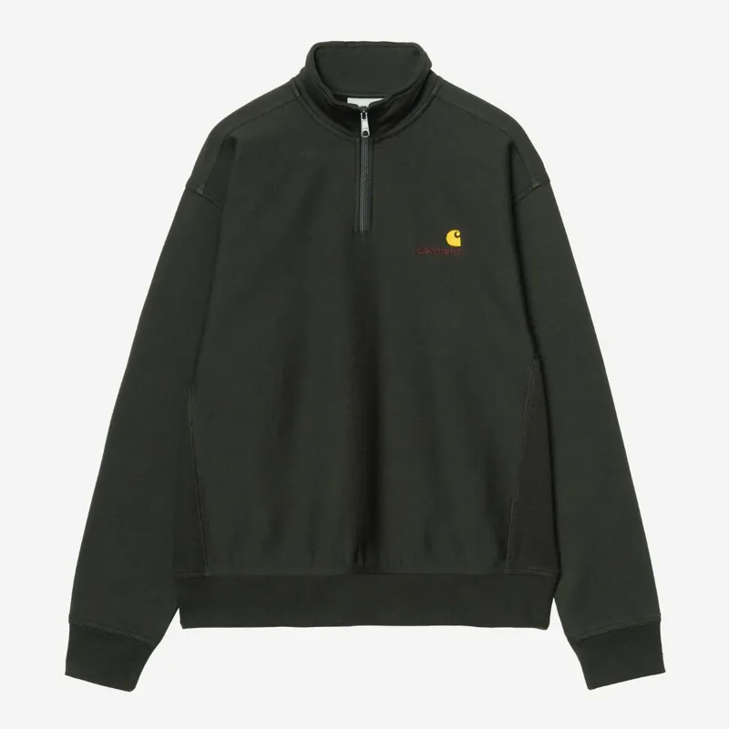 Carhartt WIP Half Zip American Script Sweat - Raven