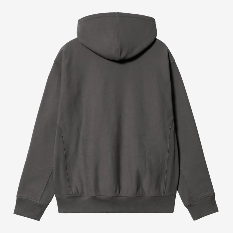 Carhartt WIP Hooded American Script Sweat - Graphite-1
