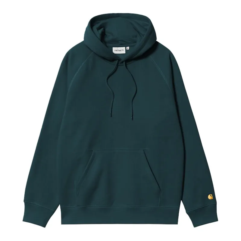 Carhartt WIP Hooded Chase Sweat - Duck Blue/Gold