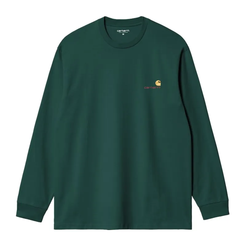 Carhartt WIP LS American Script T-Shirt - Dark Fir