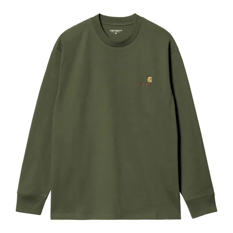 Carhartt WIP LS American Script T-Shirt - Tarragon