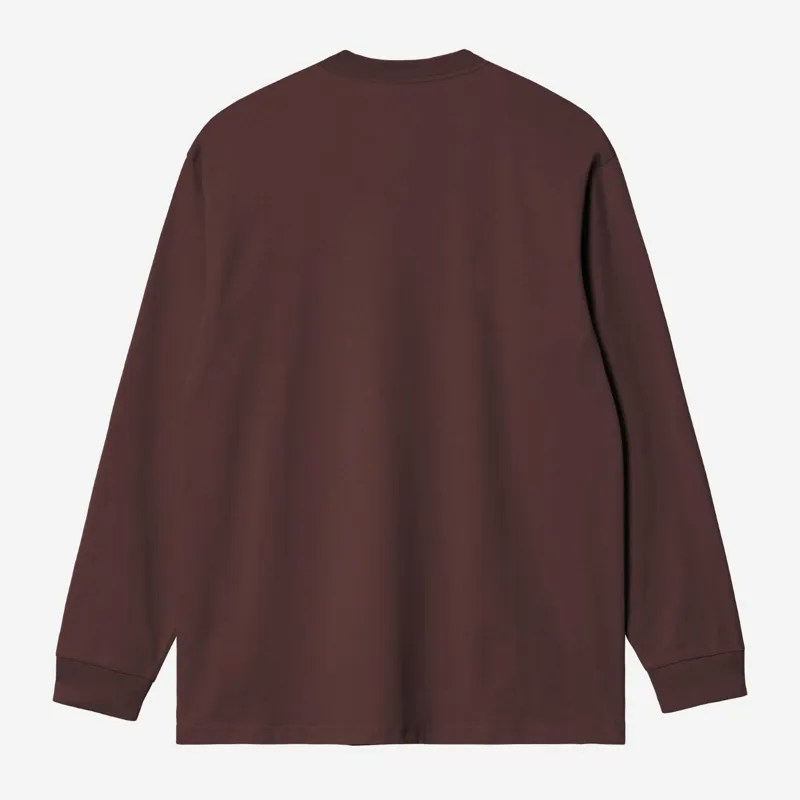 Carhartt WIP LS Chase T-Shirt - Palisander/Gold-1